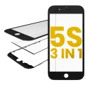 3 in 1 (Front Glass + Frame + OCA Pre-Installed) For iPhone 5S (Black) (2 Pack)