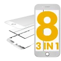 OCA Master 3-in-1 (Glass With OCA Pre-Installed + Frame) For iPhone 8 (White) (2 Pack)