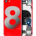 Back Housing With Small Components Pre-Installed For iPhone 8 (No Logo) (Aftermarket Plus) (Red)
