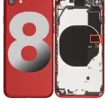 Back Housing With Small Components Pre-Installed For iPhone 8 (No Logo) (Aftermarket Plus) (Red)