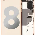 Back Housing W/ Small Components Pre-Installed For iPhone 8 (Used OEM Pull: Grade B) (Gold)