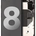 Back Housing W/ Small Components Pre-Installed For iPhone 8 (Used OEM Pull: Grade C) (Space Gray)