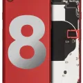 Back Housing W/ Small Components Pre-Installed For iPhone 8 (Used OEM Pull: Grade C) (Red)