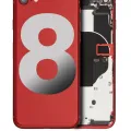 Back Housing W/ Small Components Pre-Installed For iPhone 8 (Used OEM Pull: Grade C) (Red)