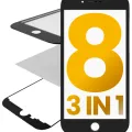OCA Master 3-in-1 (скло з OCA передвстановленим + рамка) для iPhone 8 (чорний) (2 шт)