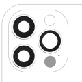 Back Camera Lens With Bracket & Bezel For iPhone 12 Pro (3 Piece Set) (Real Sapphire / Premium) (Silver)