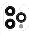 Back Camera Lens With Bracket & Bezel For iPhone 12 Pro Max (3 Piece Set) (Real Sapphire) (Premium) (Graphite)