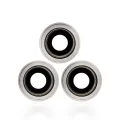 Back Camera Lens With Bracket & Bezel For iPhone 12 Pro Max (3 Piece Set) (Real Sapphire) (Premium) (Silver)