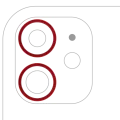 Back Camera Bezel Ring Only For iPhone 11 / 12 / 12 Mini (Red) (2 Piece Set) (10 Pack)