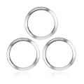Back Camera Bezel Ring Only For iPhone 12 Pro Max (Silver) (3 Piece Set) (10 Pack)