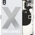 Back Housing With Small Components Pre-Installed For iPhone X (No Logo) (Aftermarket Plus) (Silver)