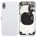 Back Housing With Small Components Pre-Installed For iPhone X (No Logo) (Aftermarket Plus) (Silver)