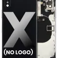Back Housing With Small Components Pre-Installed For iPhone X (No Logo) (Aftermarket Plus) (Space Gray)