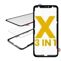 3 in 1 (Front Glass + Frame + OCA Pre-Installed) For iPhone X (Frame With Glue) (Premium) (2 Pack)