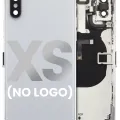 Back Housing With Small Components Pre-Installed For iPhone XS (No Logo) (Aftermarket Plus) (Silver)
