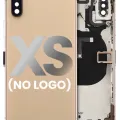 Back Housing With Small Components Pre-Installed For iPhone XS (No Logo) (Aftermarket Plus) (Gold)