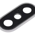 Back Camera Lens With Bracket & Bezel For iPhone XS / XS Max (Real Sapphire) (Premium) (Silver)