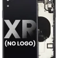Back Housing W/ Small Components Pre-Installed For iPhone XR (No Logo) (Aftermarket Plus) (Black)