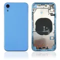 Back Housing With Small Components Pre-Installed For iPhone XR (No Logo) (Aftermarket Plus) (Blue)
