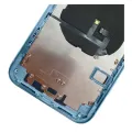 Back Housing With Small Components Pre-Installed For iPhone XR (No Logo) (Aftermarket Plus) (Blue)