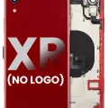 Back Housing With Small Components Pre-Installed For iPhone XR (No Logo) (Aftermarket Plus) (Red)