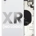 Back Housing W/ Small Components Pre-Installed For iPhone XR (No Logo) (Aftermarket Plus) (White)