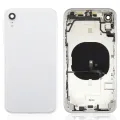 Back Housing W/ Small Components Pre-Installed For iPhone XR (No Logo) (Aftermarket Plus) (White)