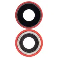 Back Camera Lens With Bracket & Bezel For iPhone XR (Real Sapphire) (Premium) (Red) (10 Pack)