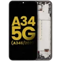 Дисплейний модуль (OLED) з рамкою для Samsung Galaxy A34 5G (A346 / 2023) (Refurbished) (Graphite)