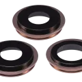 Back Camera Lens With Bracket & Bezel For iPhone 11 Pro / Pro Max (3 Piece Set) (Aftermarket Plus) (Gold)