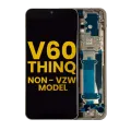 OLED Assembly With Frame For LG V60 ThinQ 5G (Non-Verizon 5G UW Frame) (Refurbished) (Classy Blue / Gold Frame)