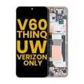 OLED Assembly With Frame For LG V60 ThinQ 5G UW (Verizon Model) (Refurbished) (Classy Blue / Gold Frame)