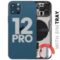 Back Housing W/ Small Parts For iPhone 12 Pro (EU / Global Version) (Used OEM Pull: Grade B) (Pacific Blue)