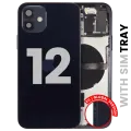 Back Housing W/ Small Parts For iPhone 12 (EU / Global Version) (Used OEM Pull: Grade B) (Black)