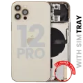 Back Housing W/ Small Parts For iPhone 12 Pro (EU / Global Version) (Used OEM Pull: Grade B) (Gold)