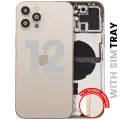 Back Housing W/ Small Parts For iPhone 12 Pro Max (EU / Global Version) (Used OEM Pull: Grade B) (Gold)