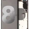 Back Housing W/ Small Components Pre-Installed For iPhone 8 Plus (Used OEM Pull: Grade A) (Space Gray)