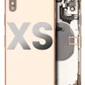 Back Housing W/ Small Components Pre-Installed For iPhone XS (Used OEM Pull: Grade C) (Gold)