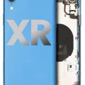 Back Housing W/ Small Components Pre-Installed For iPhone XR (Used OEM Pull: Grade C) (Blue)