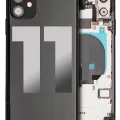 Заднє скло для iPhone 11 з попередньо встановленими компонентами (Used OEM Pull: Grade A) (чорний)