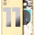 Back Housing W/ Small Components Pre-Installed For iPhone 11 (Used OEM Pull: Grade A) (Yellow)