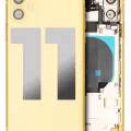 Back Housing W/ Small Components Pre-Installed For iPhone 11 (Used OEM Pull: Grade C) (Yellow)