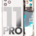 Back Housing W/ Small Components Pre-Installed For iPhone 11 Pro (Used OEM Pull: Grade B) (Silver)