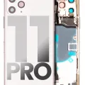 Back Housing W/ Small Components Pre-Installed For iPhone 11 Pro (Used OEM Pull: Grade C) (Matte Silver)
