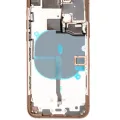 Back Housing W/ Small Components Pre-Installed For iPhone 11 Pro (Used OEM Pull: Grade C) (Matte Gold)