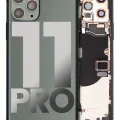 Back Housing W/ Small Components Pre-Installed For iPhone 11 Pro (Used OEM Pull: Grade C) (Matte Midnight Green)