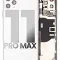 Back Housing W/ Small Components Pre-Installed For iPhone 11 Pro Max (Used OEM Pull: Grade A) (Silver)
