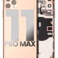 Back Housing W/ Small Components Pre-Installed For iPhone 11 Pro Max (Used OEM Pull: Grade A) (Gold)