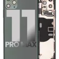 Back Housing W/ Small Components Pre-Installed For iPhone 11 Pro Max (Used OEM Pull: Grade A) (Midnight Green)