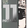 Back Housing W/ Small Components Pre-Installed For iPhone 11 Pro Max (Used OEM Pull: Grade B) (Midnight Green)